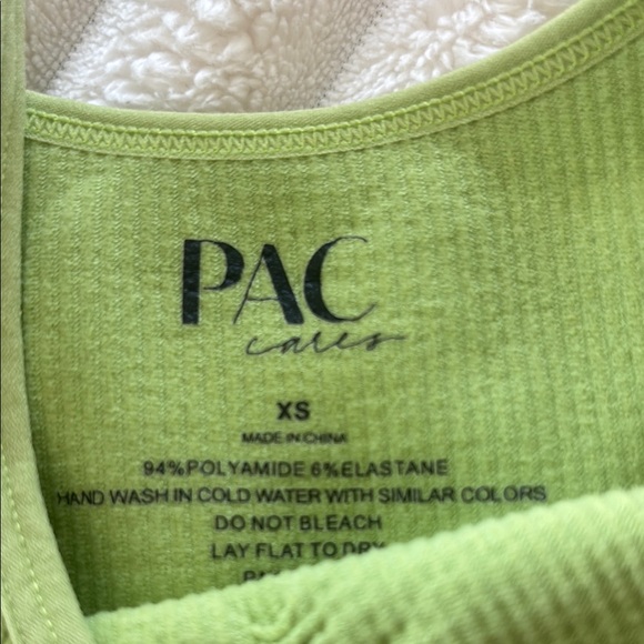 PacSun Green Ribbed Ruched Tank Top - Picture 2 of 2